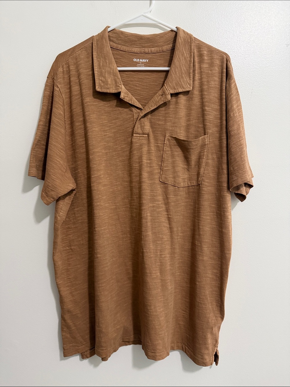 NWT Old Navy Tan Short Sleeve Polo Top Mens Xl